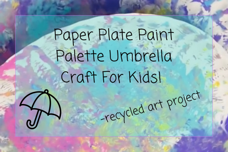 Paper Plate Paint Palette Umbrella Craft for Kids