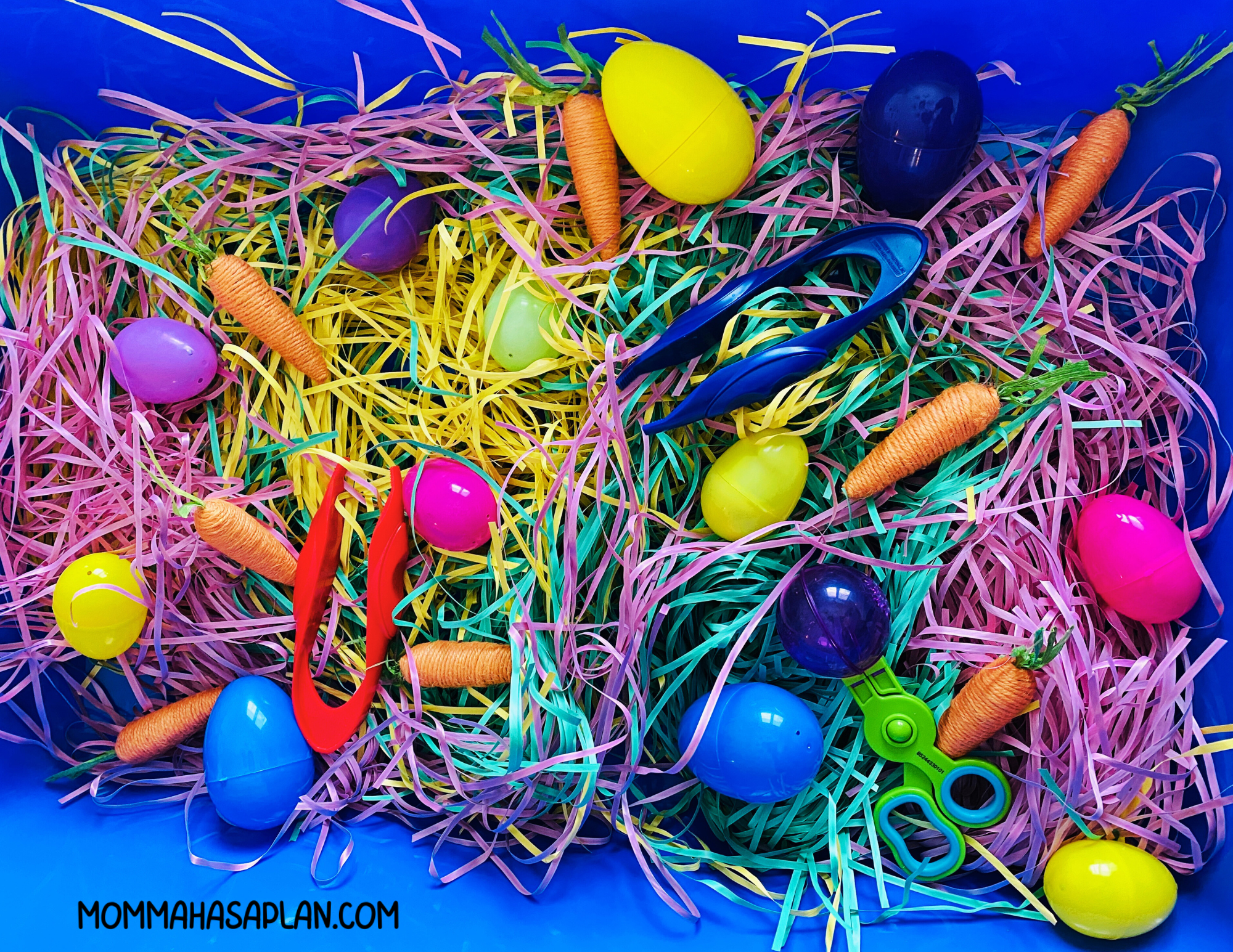 Easy Easter Sensory Bin. Budget Friendly