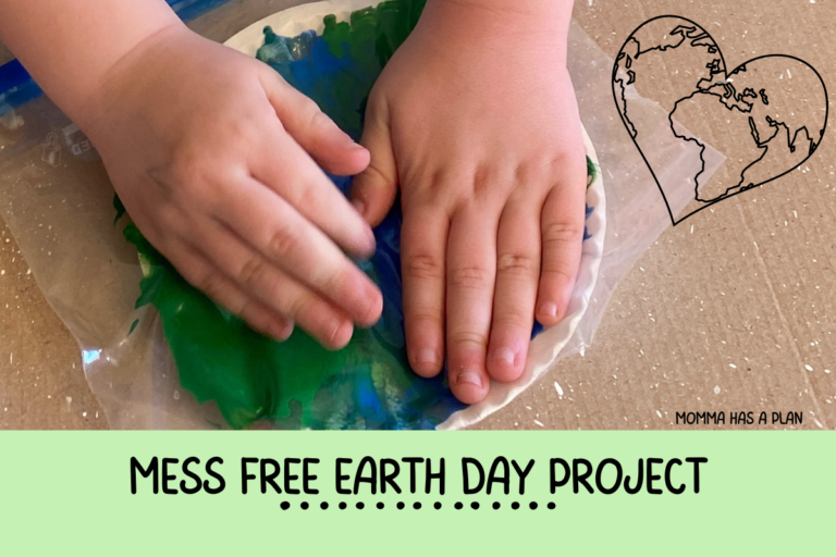 Mess Free Earth Day Project for Toddlers and Preschoolers